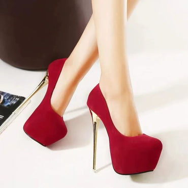 Fashionable Round Toe Shallow Mouth New Super High Heels Summer Sexy Elegant Banquet Wedding Stiletto Women's Shoes NO:601