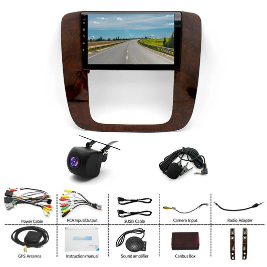 For 2006-2014 Chevrolet/GMC models Walnut-colored Android 13 9-inch in-dash navigation system with CarPlay Android Auto 2+32G
