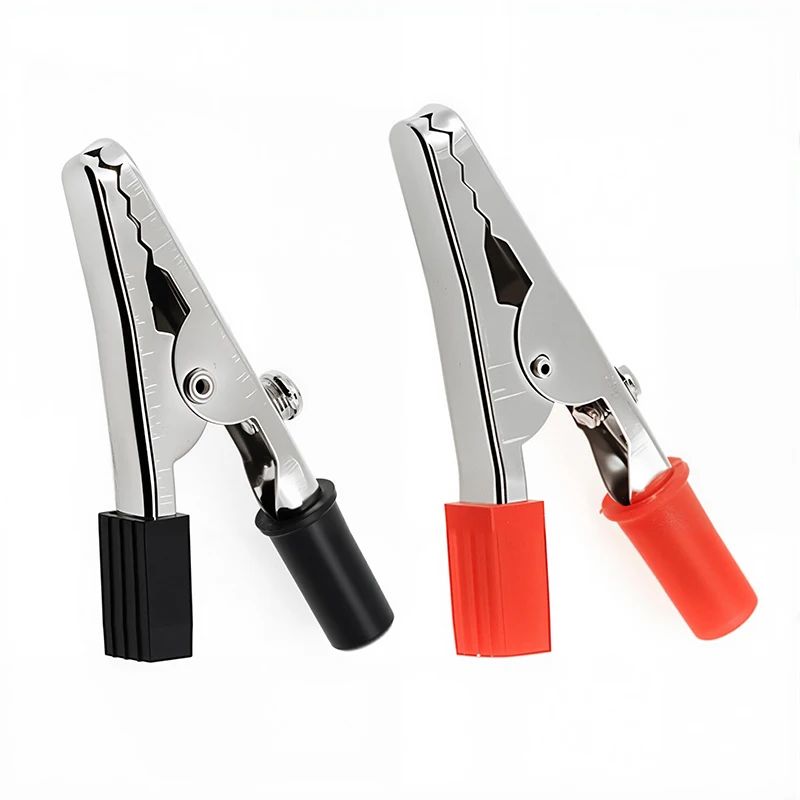 Electrician Wire Clips Insulated Crocodile Clip Plastic Handle Cable Lead Test Charging Clamp Metal Crocodile Clamp 53mm 20 Pcs