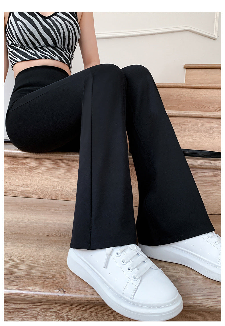 Women Flare Pants Slim High Waist Solid Sexy Shark Flare Pants Fashion Casual St