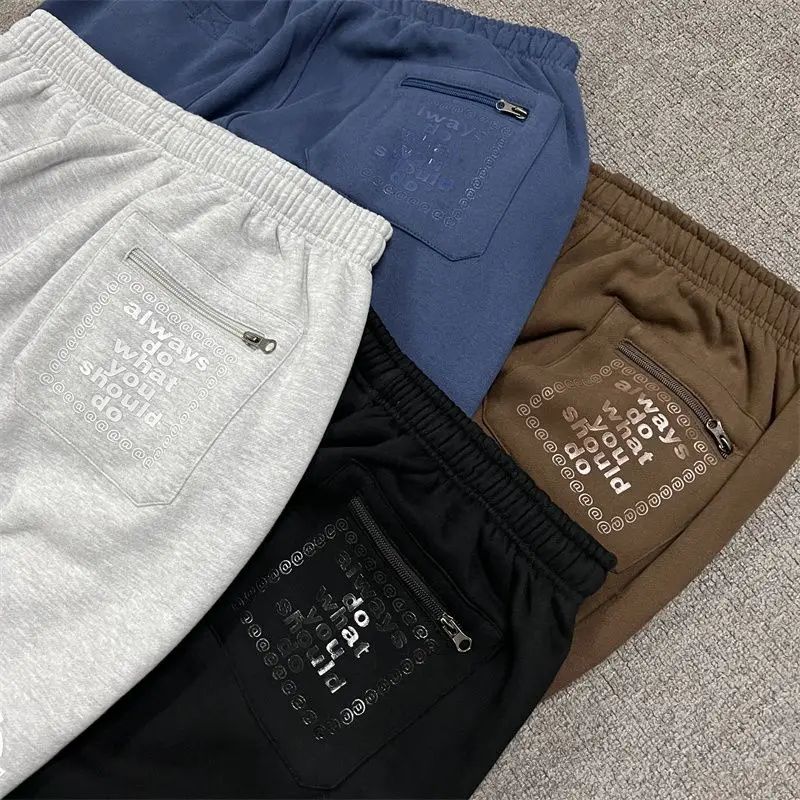 Vintage Graphic Print Streetwear Men Pants Fashion Hip Hop Joggers Men Clothing Casual Loose Buckle Feet Sweatpants Trousers