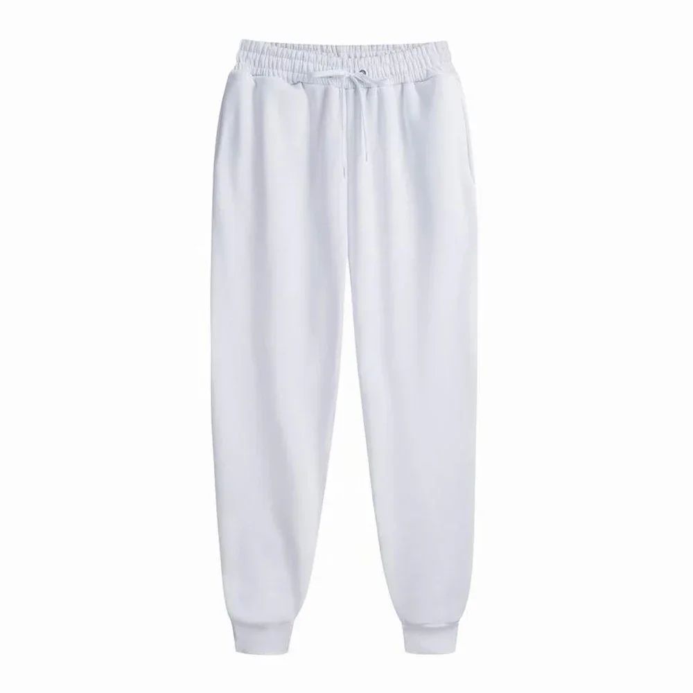 Men's Casual Sweatpants Fleece Sports Pants Unisex Fashion Solid Loose Trousers Streetwear Autumn Winter Jogging Fitness Pants