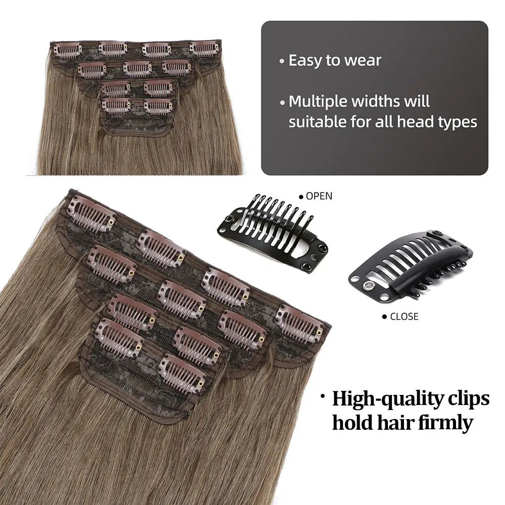 Bio Body Wave Clip in Hair Extensions 22 polegadas 4 peças/lote 220g Macio Natural Fibra Sintética Resistente ao Calor Clip in