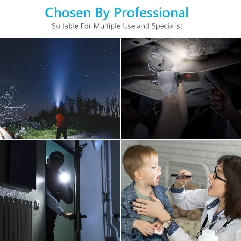 Mini Portable LED Pen Light Flashlight Powered By AAA Battery Torch With Pen Clip Outdoor Camping Emergency Lighting Flashlight