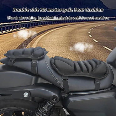 2Pcs/Set Motorcycle Seat Cushion, 3D Passenger Bike Seat Pad, Water-Resistant & Shock Absorbent Air Cushion Seat Protection Seat