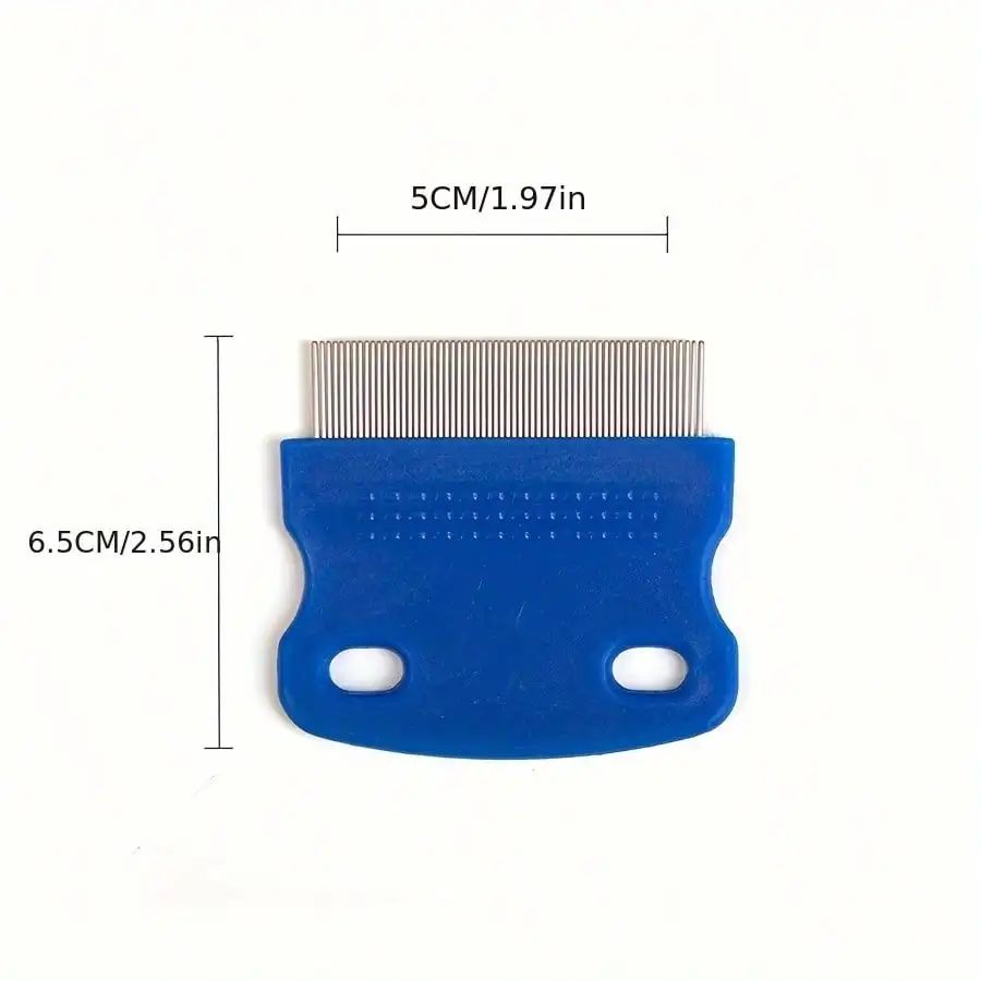 Pente para pulgas e piolhos, pacote com 4, pentes de aço inoxidável para cães e gatos com dentes arredondados, remoção profissional de manchas de lágrima de animais de estimação com dupla face