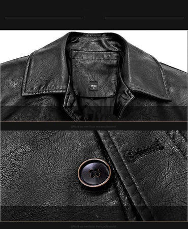 Men Leather Jacket Winter Classical Motorcycle Business Soft Leather Jackets Thick Moto Coats Casaco Masculino Plus Size 4XL