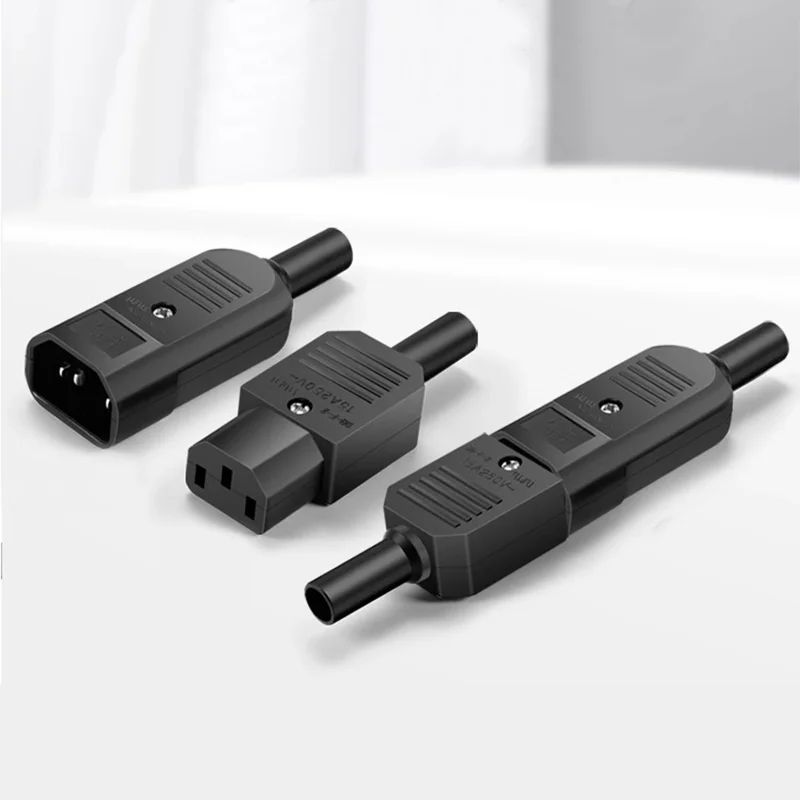 IEC 320 C13 C14 AC Inlet Power Plug Socket 250V 10A Fuse Red Lamp Rocker Switch Rewirable 3Pin Electrical Male Female Connector