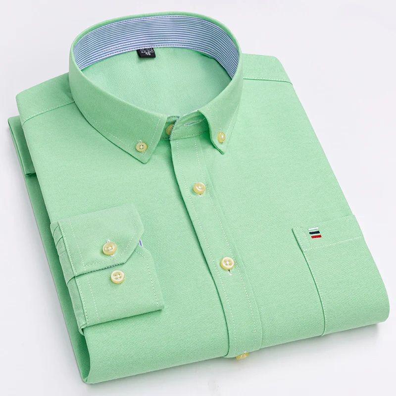 over size 7XL100%Cotton Oxford long-sleeve shirts for men slim fit formal plain shirt office white clothes elegant business tops