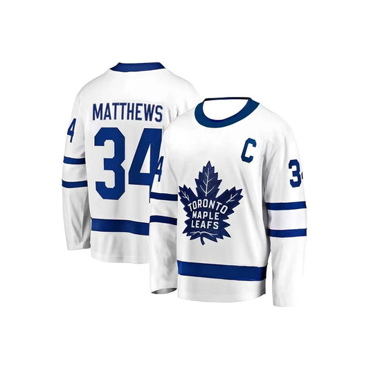 Toronto Ice Hockey Maple Leaf No.34 Long Sleeve T-shirt Men's Sport Training Jersey Breathable Casual Women Tee Kids Clothing