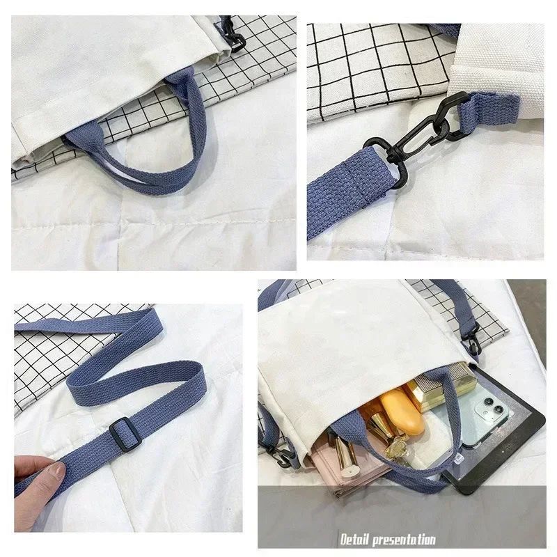 Kawaii KPop Demon Hunters Fashion Shoulder Bag Cartoon Handbag Large Capacity Crossbody Bag Portable Canvas Storage Bags Gift