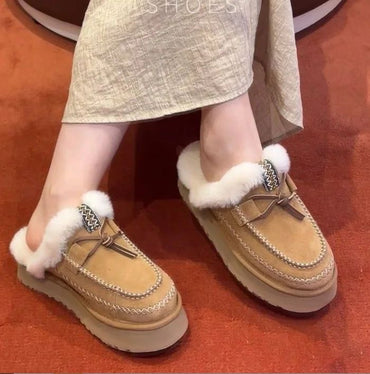 Snow Boots for Women in Winter 2025, New Soft and Comfortable Cotton Boots with Plush Insulation, Northeast Large Cotton Shoes