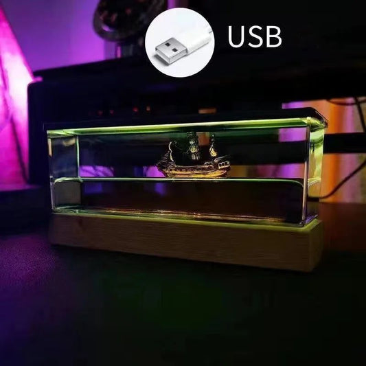 Float Titanic Ship Fluid Liquid Drift Bottle Black Pearl Barco Figure Ship Boat Decor Living Room Decoration Desk Accessories