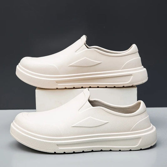 Men's Chef Shoes Anti Slip Oil Resistant Dirt Resistant Work Shoes Quick Drying Thick Soled Rain Shoes Large Size Breath Clogs