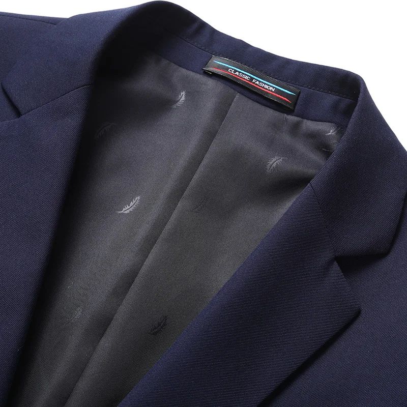Blazer New Men's Fashion Business Solid Color British Style Professional Work Groom Wedding Dress Best Man Blazer Jacket