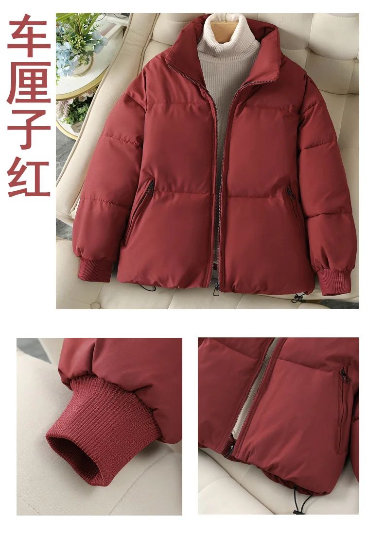 Parkas Women Coat Jacket Autumn Winter Keep Warm Puffer Jacket Stand Collar Harajuku Outwear Loose Padded Vest Korean Fall 2024