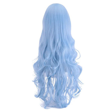 High Quality Ayanami Rei Cosplay Wig Anime EVA Long Cyan Blue Curly Synthetic Hair Heat Resistant Halloween Party Wigs