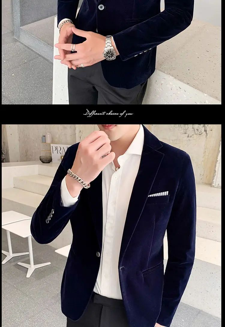 Mens Blazer Men's Fashion Business Corduroy Shirt Gentleman British Style Casual Slim-fit Wedding Work Mens Blazer Jacket 5XL