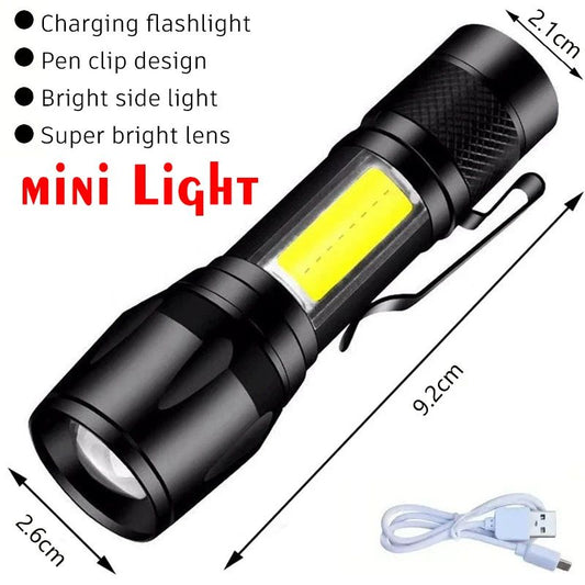 1500000LUM LED Flashlight High Power Type-C Rechargeable Torch Zoomable Light for Outdoor Camping Hiking Lamp Emergency Lantern