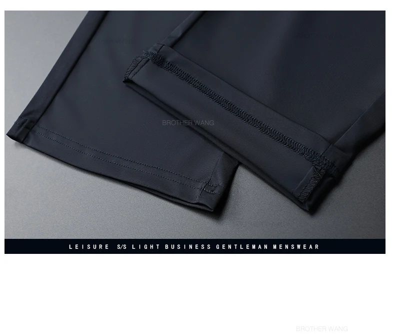 Spring Summer Ultra-thin Casual Pants Men's High Elastic Ice Silk Quick-dry Straight Draped Business Trousers Male Korean