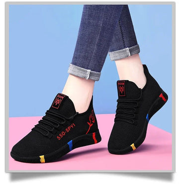 Tenis Feminino 2025 Women Vulcanized Shoes Air Mesh Light Soft Sneakers Female Flats Platform Lace Up Casual Shoes Basket Femme