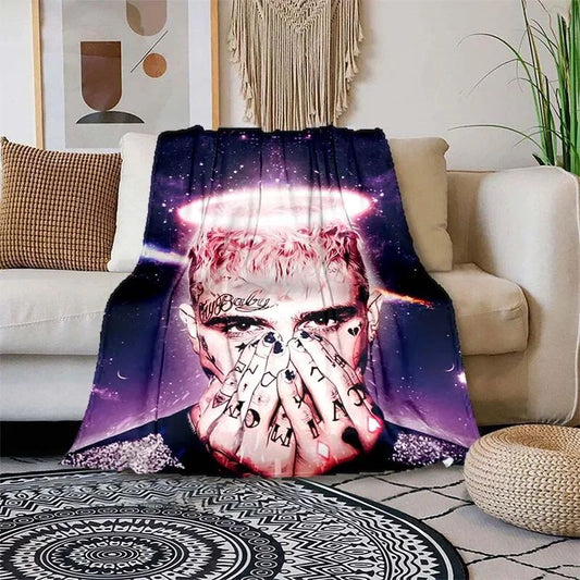 Satanic Cry Baby Lil Peep Flannel Blanket , Soft Fluffy Warm Sofa Bed Throw Blanket More Size?fans warm gifts