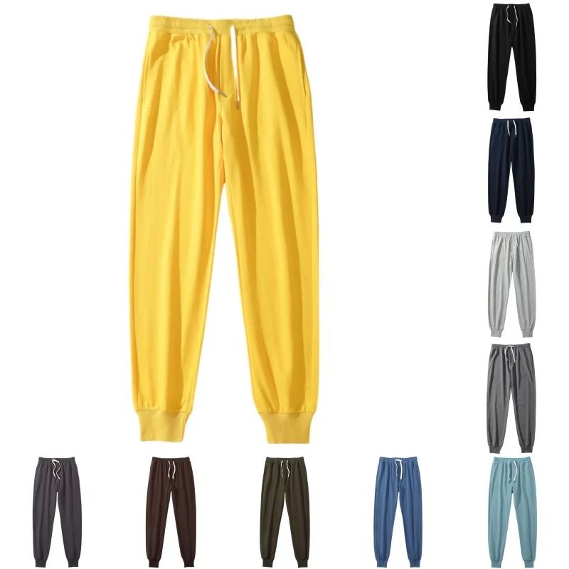 Men 100% Cotton Pants Elastic Gym Sweatpants Casual Jogging Trousers Sport Joggers Fitness Running Pants Man Clothing Streetwear