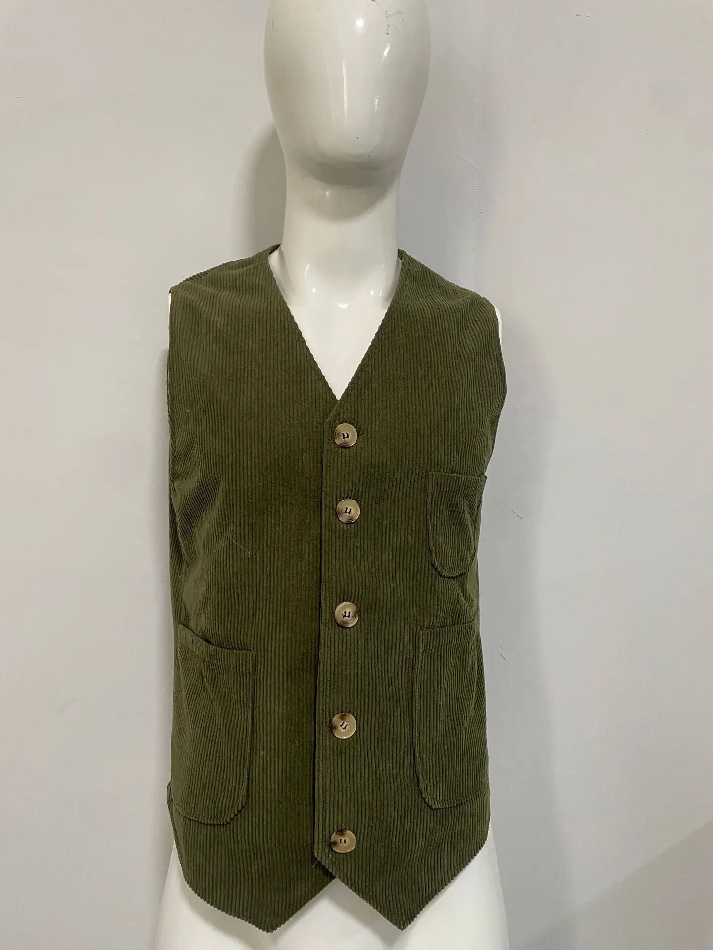 European and American Business Men's Casual Outerwear for Spring and Autumn, Fashion Button Slim Fit Corduroy Suit Coat S-XXXL
