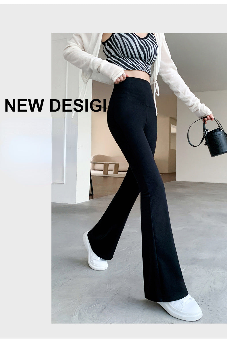 Women Flare Pants Slim High Waist Solid Sexy Shark Flare Pants Fashion Casual St
