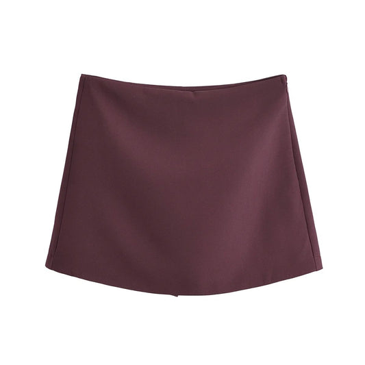TFMLN New Spring Women Solid Skort Fashion Causal Side Zipper Mini Shorts Skirts Vintage High Waist Streetwear Shorts Skirts