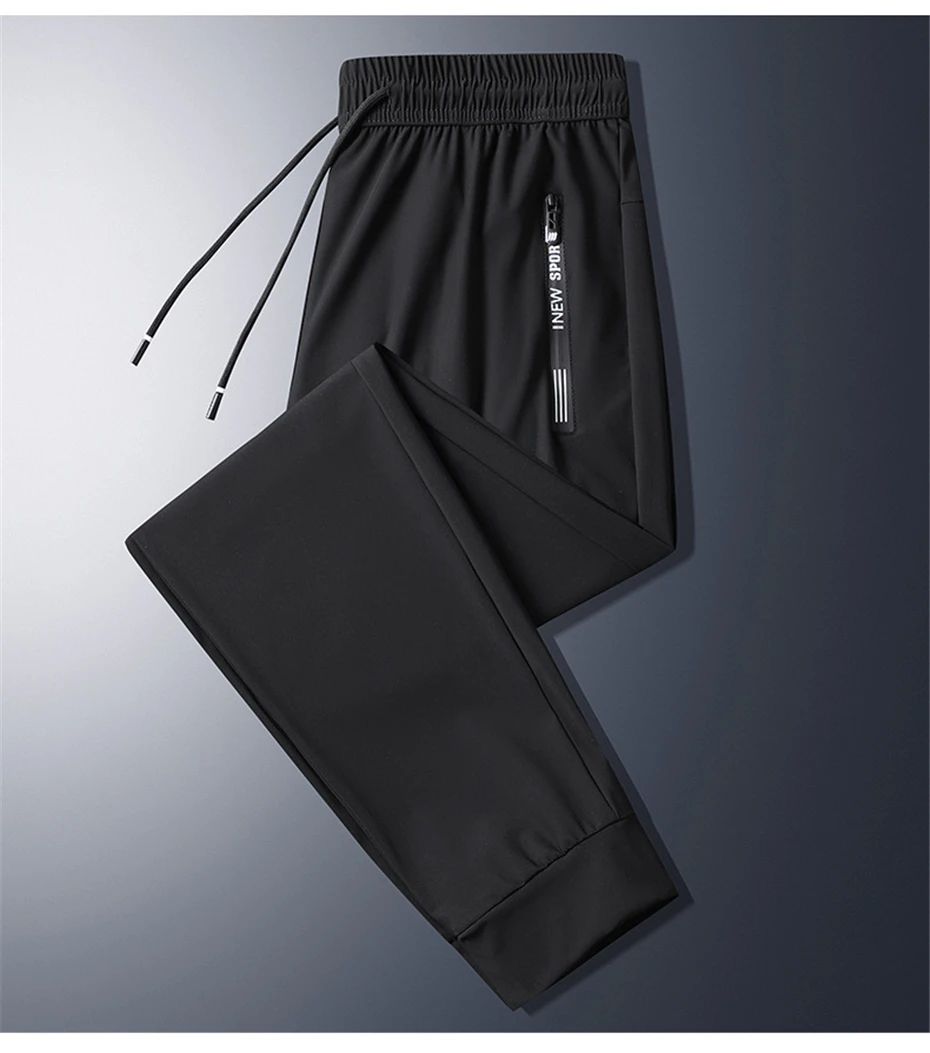 Summer Cool Pants Men 8XL Plus Szie Sweatpants Fashion Casual Stretch Pants Male Big Size 7XL 8XL Summer Trousers Black Grey