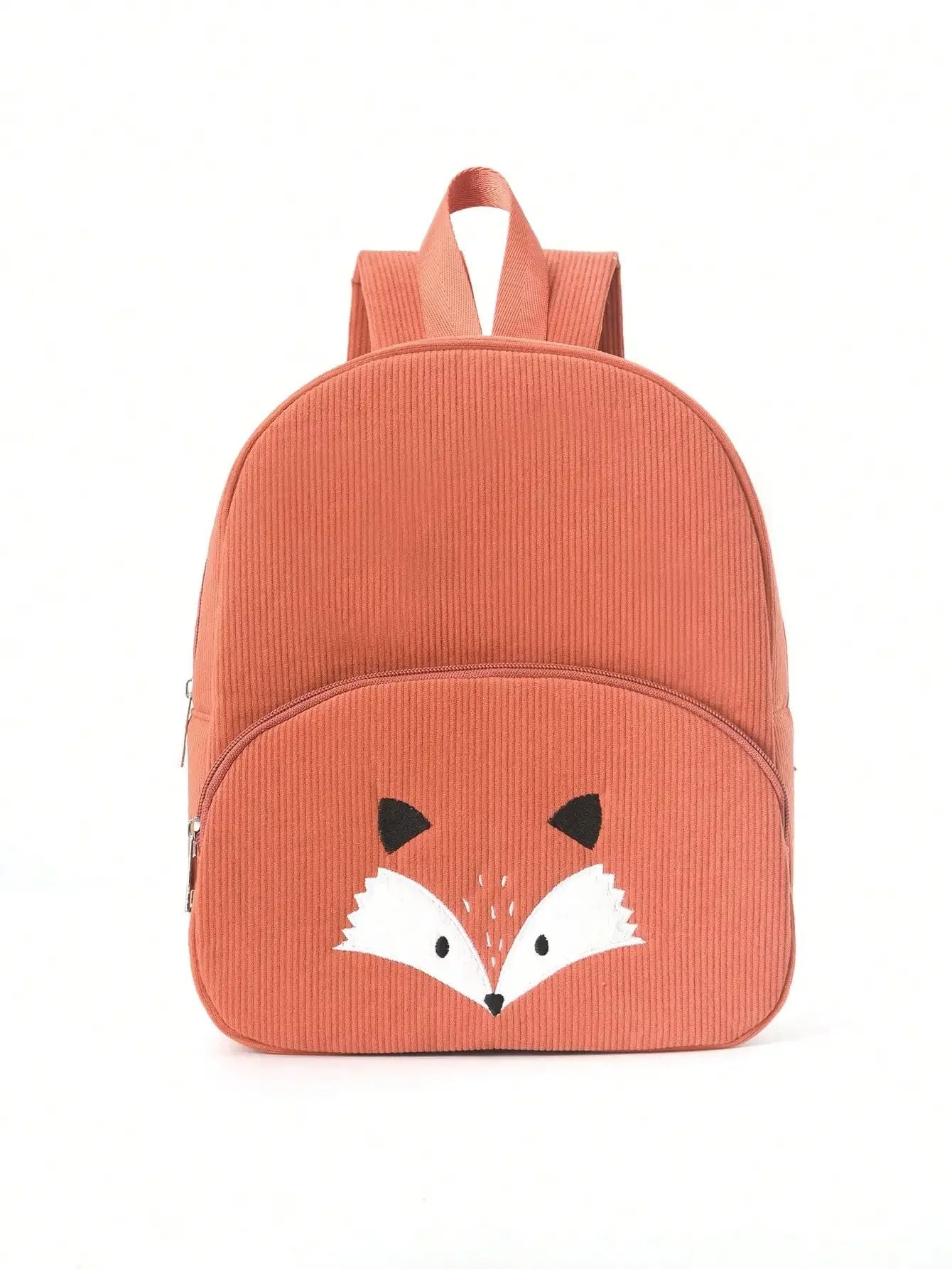 Cute Cartoon Bear Embroidered Corduroy Children's Backpack Suitable for Boys and Girls Kindergarten Elementary School Gifts