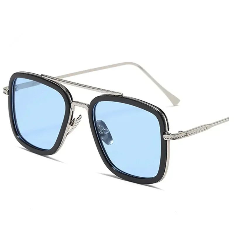 Luxury Steampunk Men Sunglasses Tony Stark Iron Man Sun Glasses Vintage Metal Eyewear Steam Punk Sunglass UV400 Male Gafas