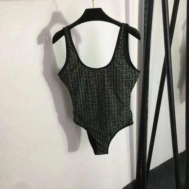 Geometric Printed Fashion Bikinis Sets Lace-up Bra Thong Sexy 2 Piece Swimsuits Solid Beach Style One-piece Bathing Suits Women