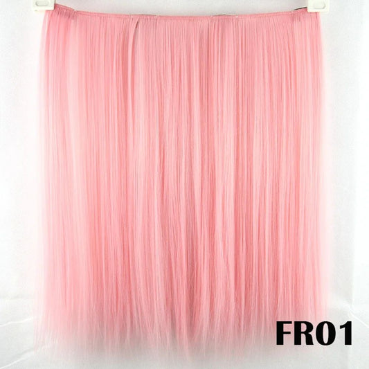9 Cores Cabelo Sintético Liso Clip de Extensão de Cabelo Vermelho Rosa Branco Peruca de Cosplay Cabelo Arco-Íris Natural