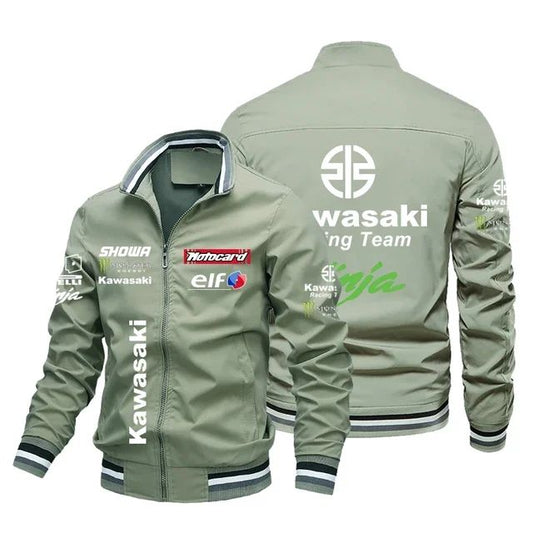 2025 Hot Selling Kawasaki Men's Cycling American Racing Hoodie Jacket Motorcycle Jacket Loose Casual Plus Size Men's Racing Jack