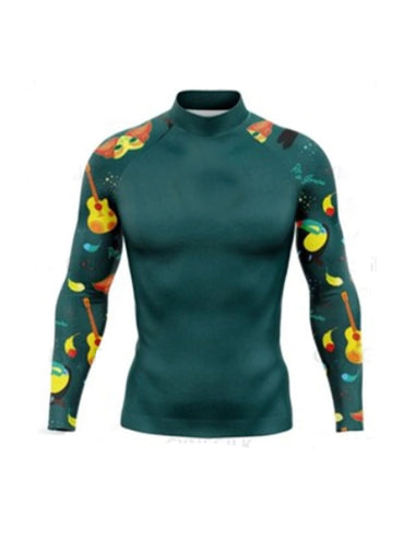 Men's Rashguard Surfing Shirt Quick Dry Long Sleeve Sun Screen Beachwear Surf Sweatshirt UV Protection Swimwear