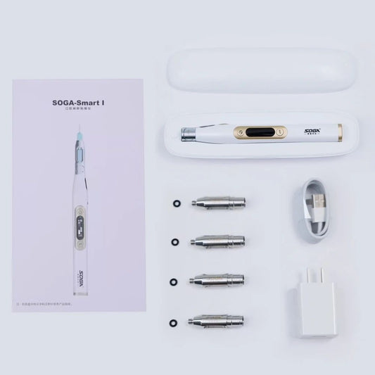 Seringa Aspiradora de Anestesia Tópica Oral Elétrica Indolor Injetor de Anestesia SOGA Mini I Smart 2 Acessórios Odontológicos