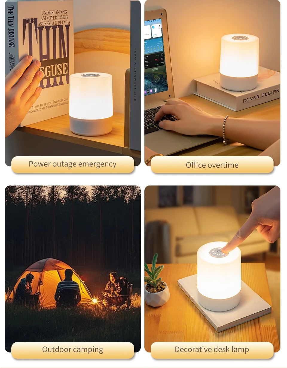 Bedside Led Night Lights Dimmable Charging Desktop Night Lamps Touch Reading Led Table Lamps Bedroom Bedside Lighting Decoration