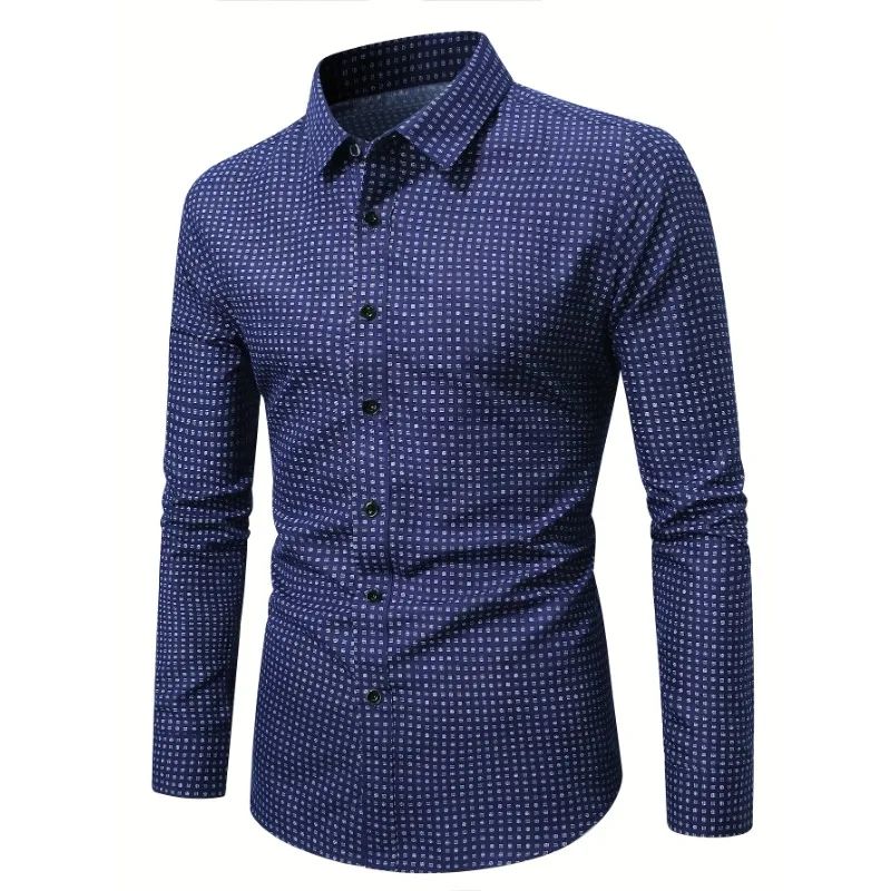 Bolubao Men Shirt Brand New Men's Fashion Polka Dot Long Sleeve Elastic Shirt Four Season Smart Casual Male Shirts