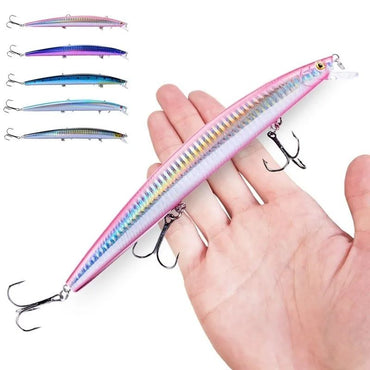 16 Cores 18cm 24g Isca Artificial Minnow Laser Crankbait Dura Isca Artificial Plástico Grande Iscas Artificiais para Pesca Marinha