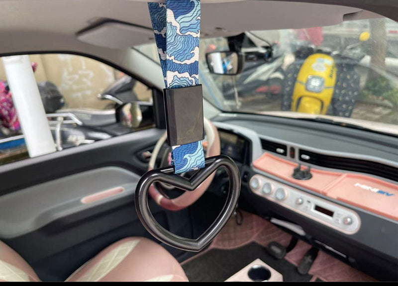 Alça de Mão para Ônibus JDM Trem 1 peça Tsurikawa Ring Coração Estilo Drift Charm Strap Drift Acessórios Automotivos Decoração de Alça de Carro