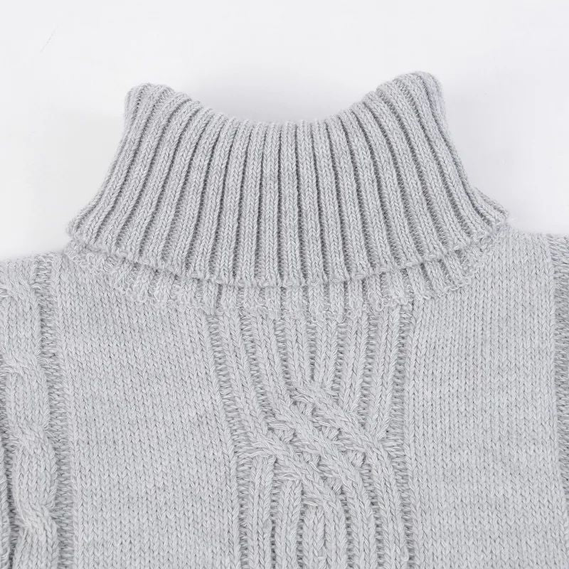 2025 Men's Warm Sweater Long Sleeve Turtleneck Sweater Retro Knitted Pullover Sweaters