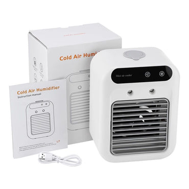 Small portable air conditioner fan, small air cooler, mini humidifier for home and office