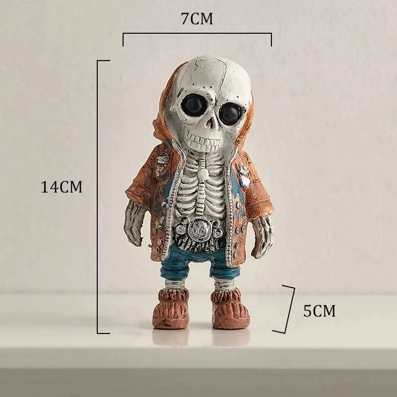 Cool Skeleton Dolls Figurines Skull Resin Statue Halloween Party Decoration Home Accessories Living Room Bedroom Gift