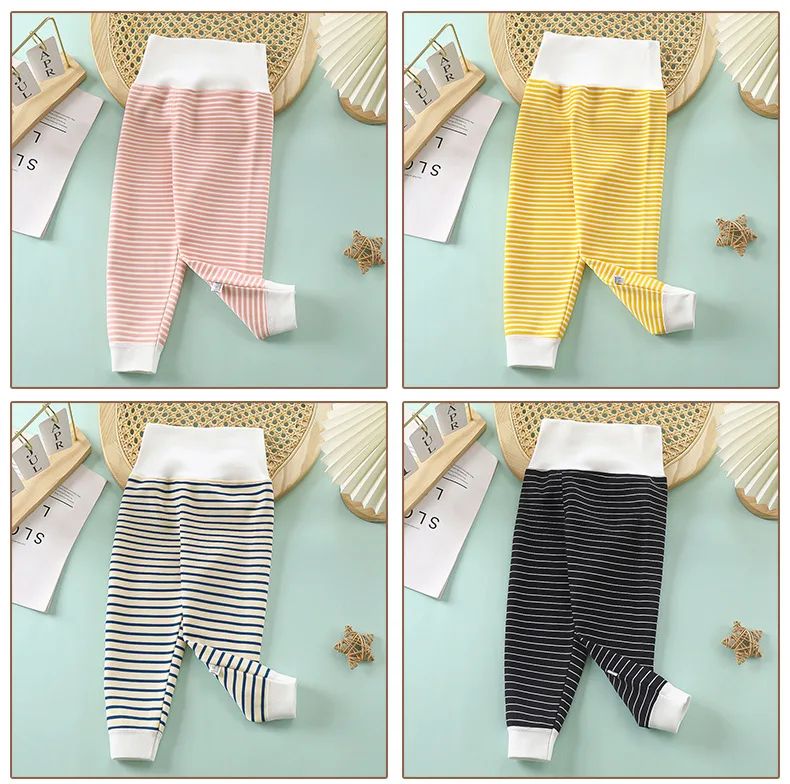 Newborn Infant Pants Thicken Keep Warm in Winter Baby Clothes Bebe Boy Girl Striped Leggings Kids Unisex Trousers