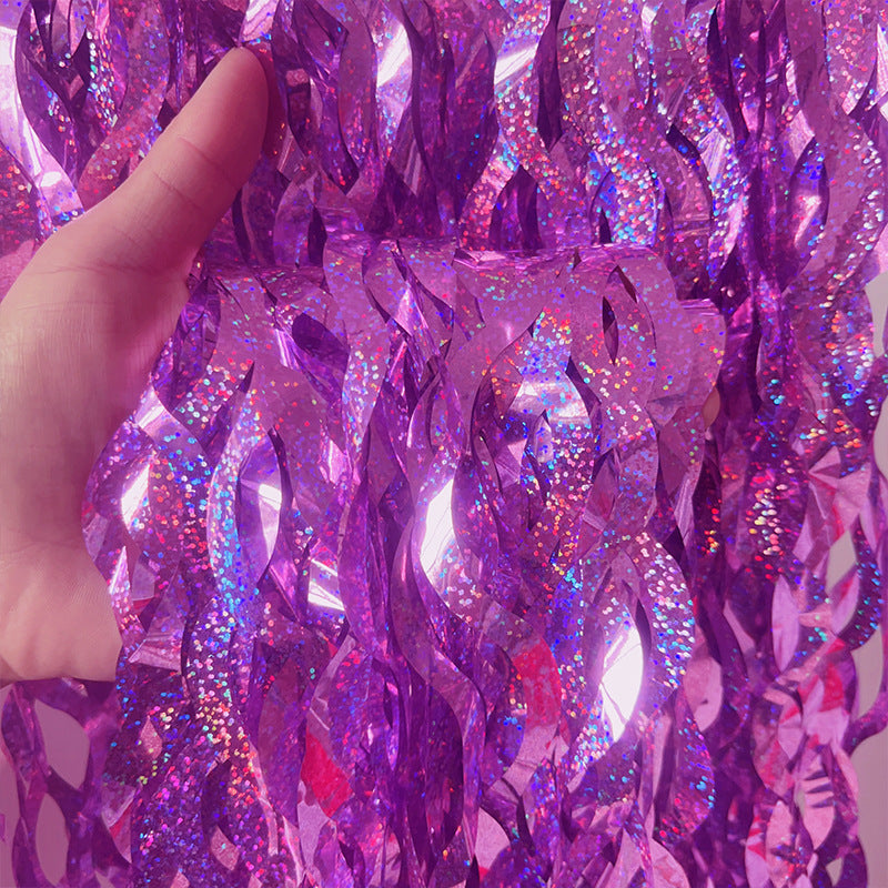Metallic Tinsel Foil Fringe Curtains with star Party Photo Backdrop Party Streamers for Birthday New Year Eve Wedding Decor