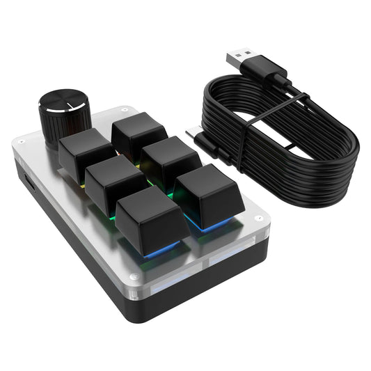 6 teclas 1 botão RGB Programação Macro Teclados Mini Teclado Mecânico USB Programável Personalizado para Photoshop