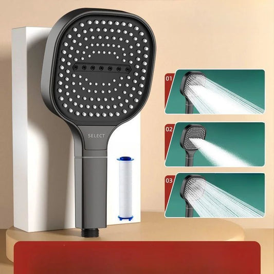 13CM Large Panel 3 Modes High Pressure Shower Head Massage Adjustable Shower Head With Filter Element Bathroom Accessories 2024