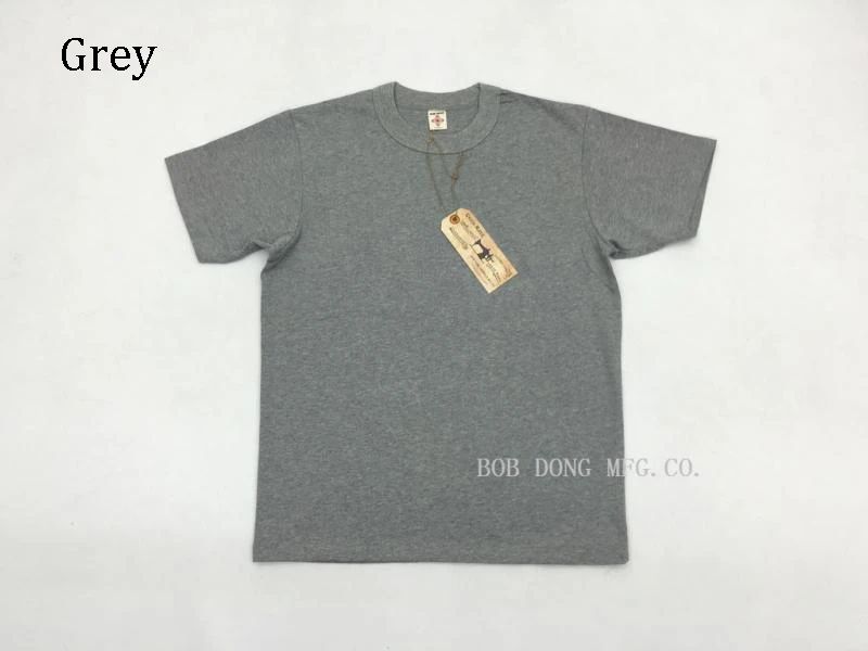BOB DONG 300gr Basic Tee Shirts Summer Heavyweight Cotton Men's Plain T-Shirts